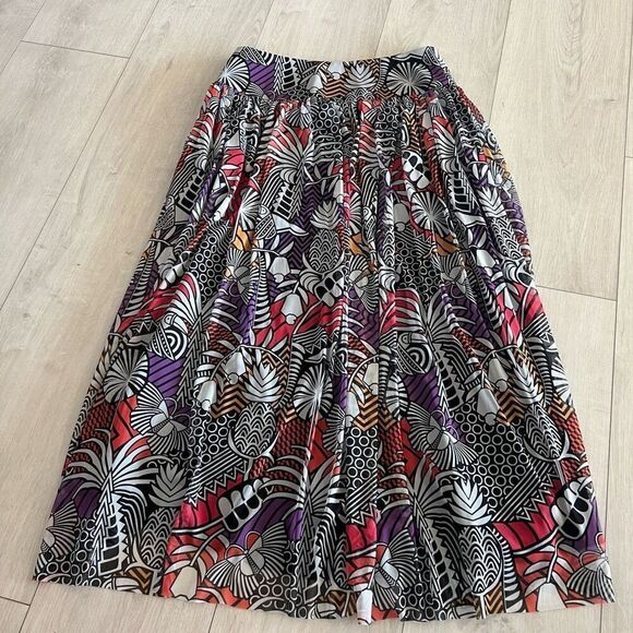 Anthropologie Farm Rio Tropical Maxi Skirt Mesh Lined Black White Multi size M - Picture 4 of 9